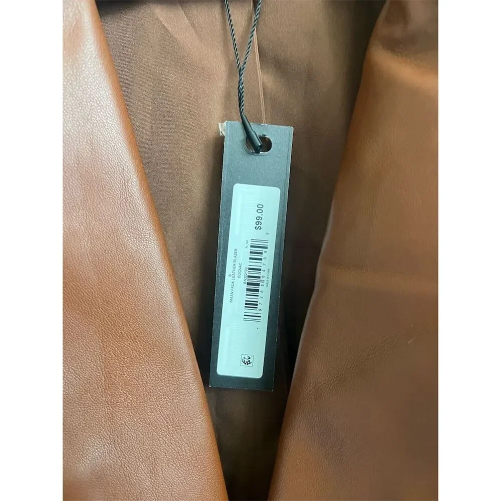 Steve Madden Women's Blazer Size S Brown Faux Leather Jacket - Picture 3 of 11